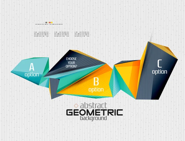 Soyut bilgi ekranı, geometrik kağıt stili seçenekleri — Stok Vektör