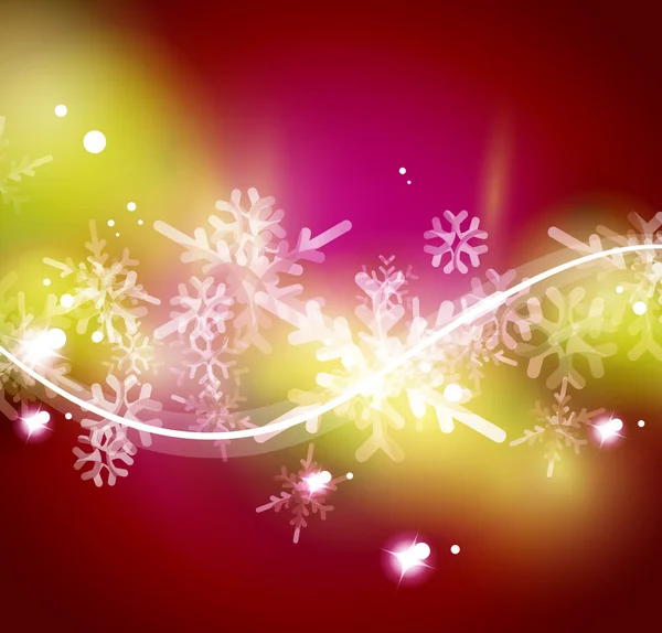 Vector Joyeux Noël fond abstrait, flocons de neige dans l'air — Image vectorielle