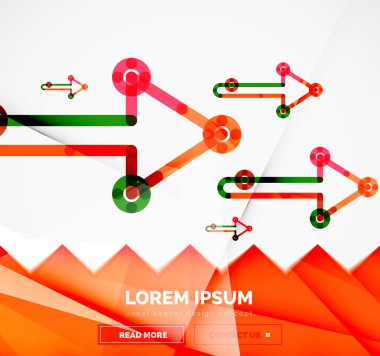 Okları, doğrusal tasarım stili ile soyut afiş şablon
