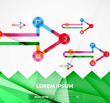 Okları, doğrusal tasarım stili ile soyut afiş şablon