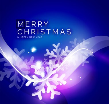 Vektör Merry Christmas arka plan, havadaki kar taneleri