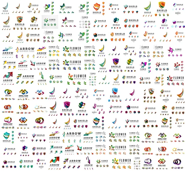 Mega collection de logos universels, icônes abstraites d'affaires — Image vectorielle