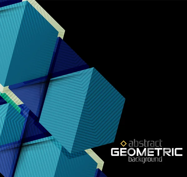 Forme geometriche in carta strutturata su nero — Vettoriale Stock