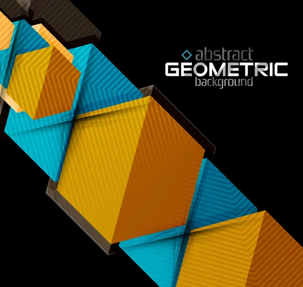Dekorativní papír geometrické tvary na černém pozadí — Stockový vektor