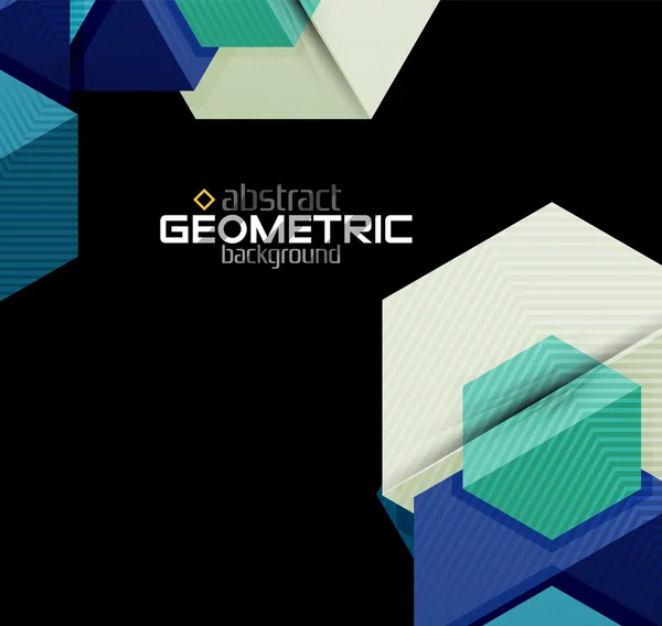 Forme geometriche in carta strutturata su nero — Vettoriale Stock