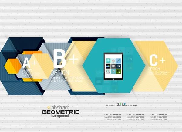 Абстрактный баннер с опциями, геометрический стиль бумаги — стоковый вектор