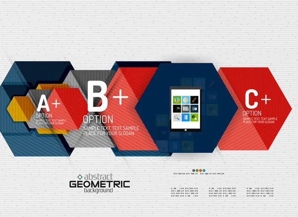 Абстрактный баннер с опциями, геометрический стиль бумаги — стоковый вектор