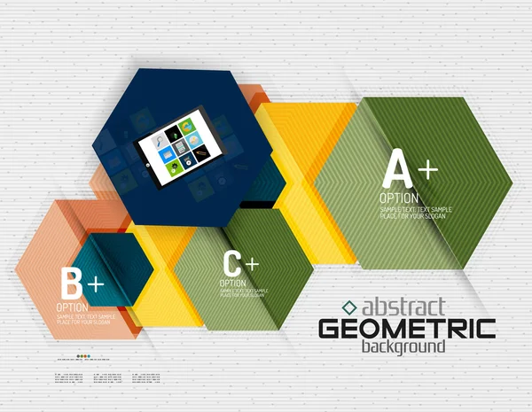 Banner de informações abstratas com opções, estilo de papel geométrico — Vetor de Stock
