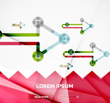 Okları, doğrusal tasarım stili ile soyut afiş şablon