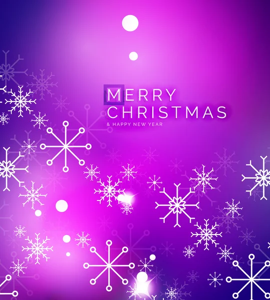 Різдвяний фіолетовий абстрактний фон з білими прозорими сніжинками — стоковий вектор