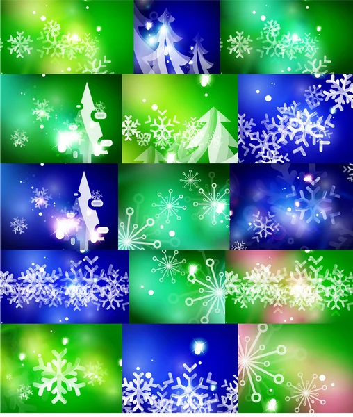 Set of Christmas abstract backgrounds — Stockový vektor