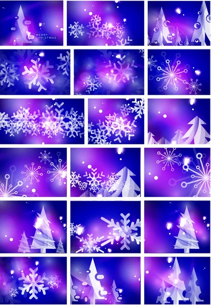 Blue shiny Christmas abstract backgrounds — Stockvector