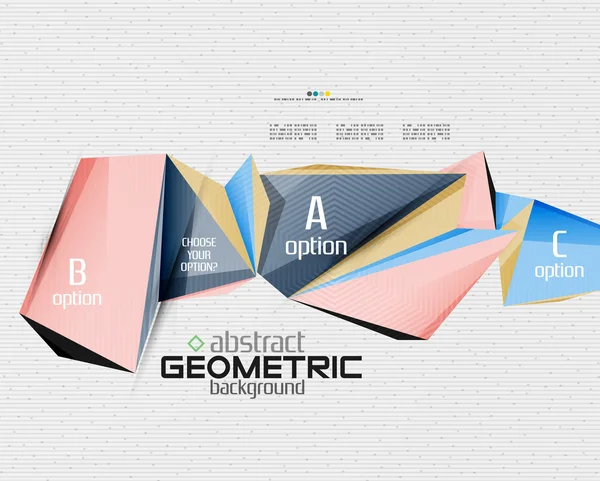 Soyut bilgi ekranı, geometrik kağıt stili seçenekleri — Stok Vektör