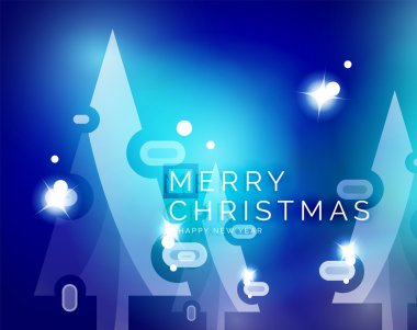Vektör Merry Christmas arka plan, havadaki kar taneleri