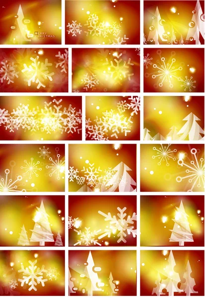 Set of golden Christmas backgrounds — Stock vektor