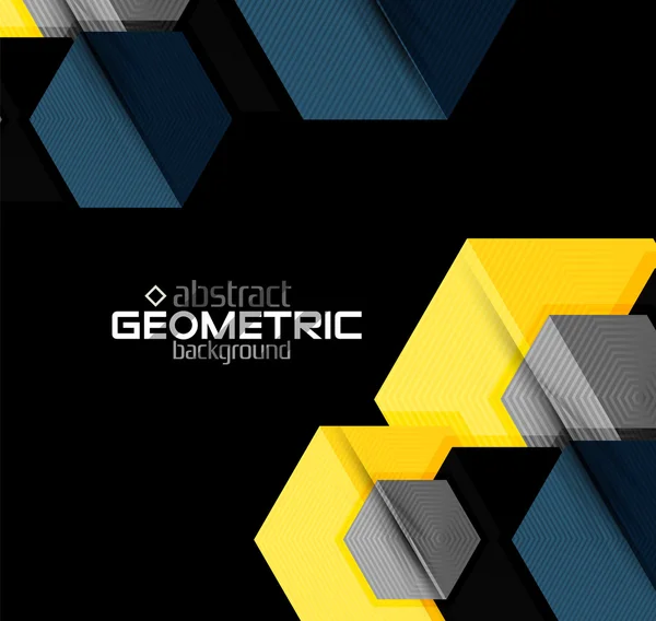 Vector kleur geometrische shapes op zwarte achtergrond — Stockvector