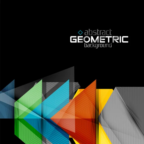 Vektorfarbe geometrische Formen auf schwarzem Hintergrund — Stockvektor