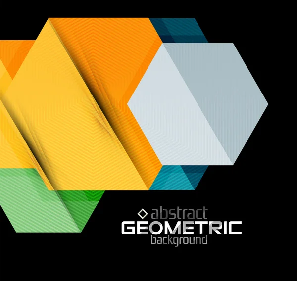 Vector kleur geometrische shapes op zwarte achtergrond — Stockvector