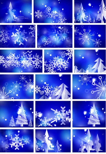 Blue shiny Christmas abstract backgrounds — Stock Vector