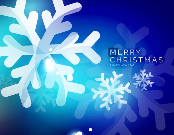 Vector Joyeux Noël fond abstrait, flocons de neige dans l'air — Image vectorielle