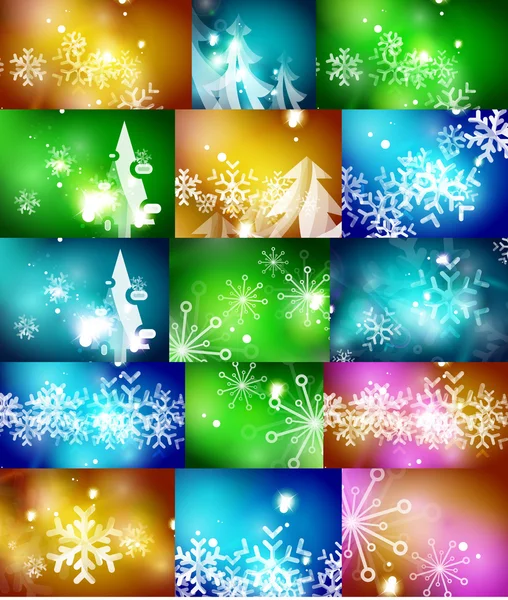 Set of Christmas abstract backgrounds — Stock vektor