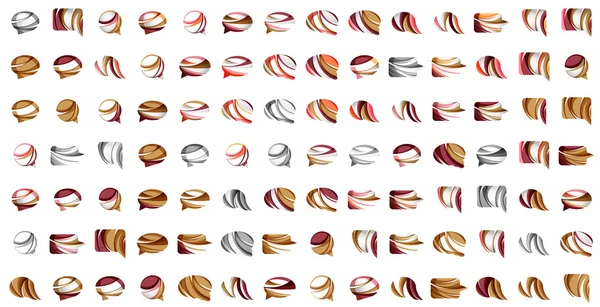 Große Auswahl an abstrakten Sprechblasen und Cloud-Symbolen, Konzepte für Firmenlogos, sauberes, modernes geometrisches Design — Stockvektor