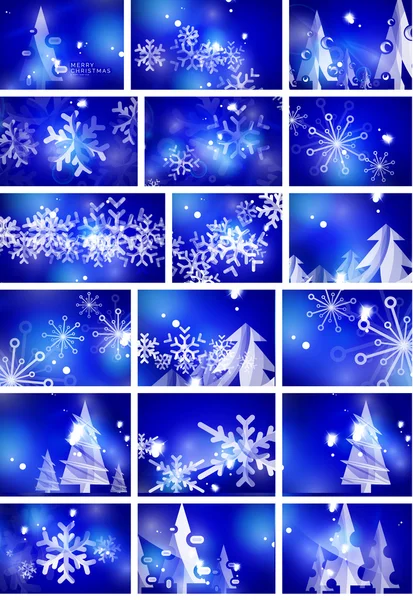 Blau glänzende Weihnachten abstrakte Hintergründe — Stockvektor
