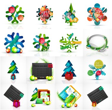 Çeşitli geometrik soyut Noel kavramlar kümesi