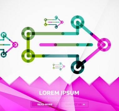 Okları, doğrusal tasarım stili ile soyut afiş şablon