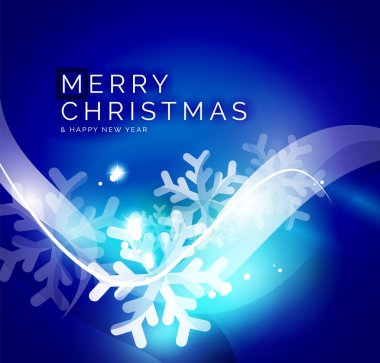 Vektör Merry Christmas arka plan, havadaki kar taneleri
