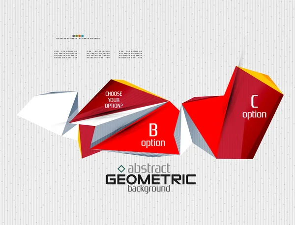 Soyut bilgi ekranı, geometrik kağıt stili seçenekleri — Stok Vektör