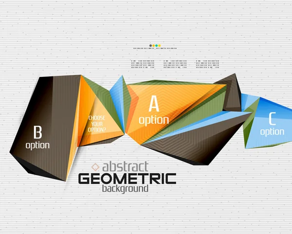 Soyut bilgi ekranı, geometrik kağıt stili seçenekleri — Stok Vektör