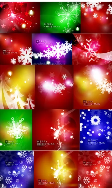 Set of Christmas abstract backgrounds — Stock vektor