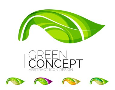 Dizi soyut Eko bitki simgeler, iş logo doğa Yeşil Kavramlar, temiz modern geometrik tasarım