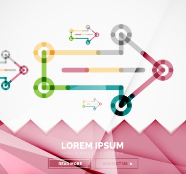 Okları, doğrusal tasarım stili ile soyut afiş şablon