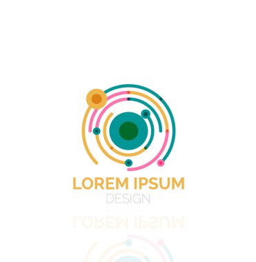 Vektör girdap ve daireler en az soyut geometrik logo anahat