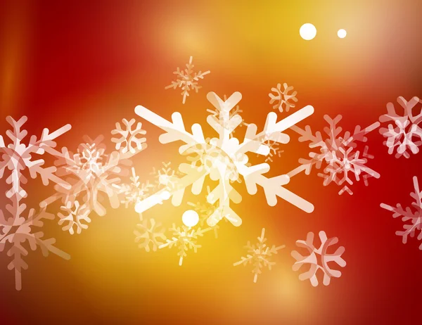 Rojo Navidad copos de nieve fondo abstracto — Vector de stock