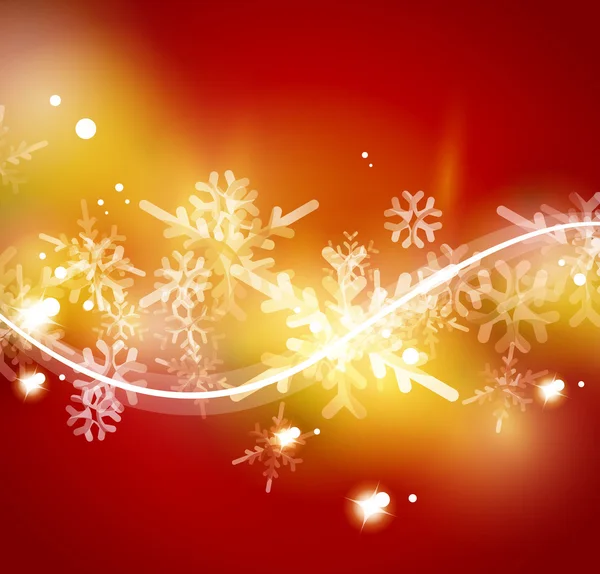 Flocon de neige rouge de Noël fond abstrait — Image vectorielle