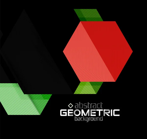 Vector färg geometriska former på svart bakgrund — Stock vektor