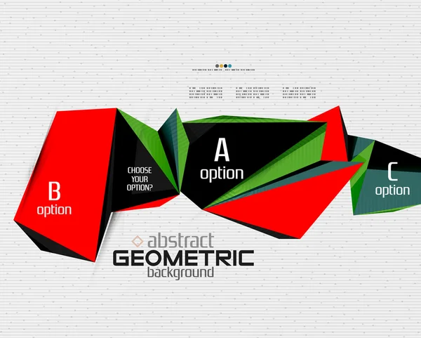 Soyut bilgi ekranı, geometrik kağıt stili seçenekleri — Stok Vektör