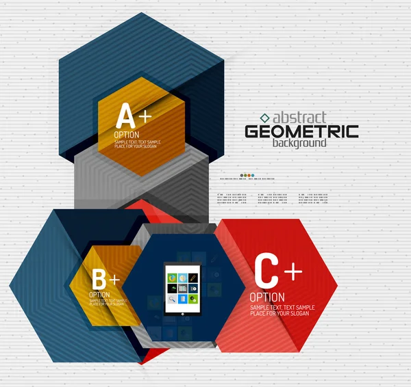 Banner de informações abstratas com opções, estilo de papel geométrico —  Vetores de Stock