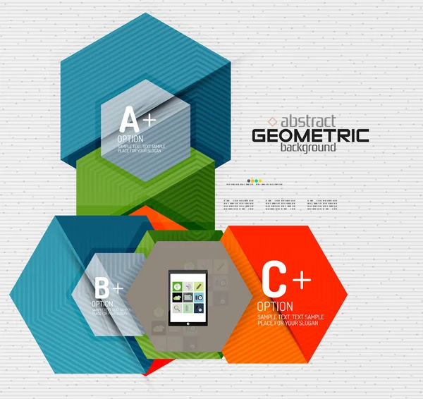 Banner de informações abstratas com opções, estilo de papel geométrico —  Vetores de Stock