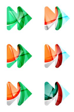 Soyut ileri kümesi oyun ok simgesi, iş logo kavramları, temiz modern geometrik tasarım