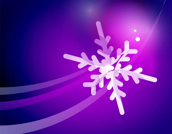 Abstract ιστορικό Χριστούγεννα μωβ με άσπρο διαφανείς νιφάδες χιονιού — Διανυσματικό Αρχείο