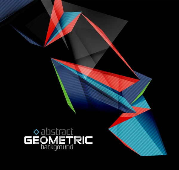Vektör siyah arka plan üzerine geometrik şekilleri renklendirme — Stok Vektör