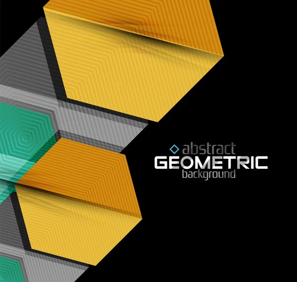 Vektorové barevné geometrické tvary na černém pozadí — Stockový vektor