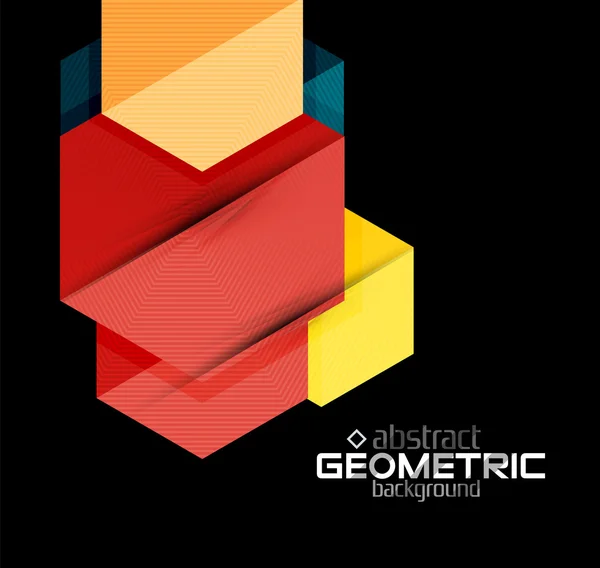 Forme geometriche in carta strutturata su nero — Vettoriale Stock