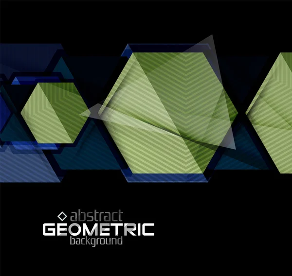 Forme geometriche in carta strutturata su nero — Vettoriale Stock