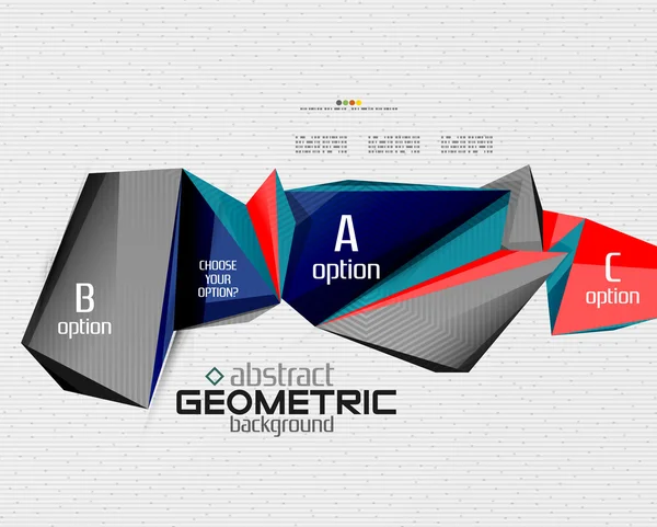 Abstracte info banner met opties, geometrische papier stijl — Stockvector