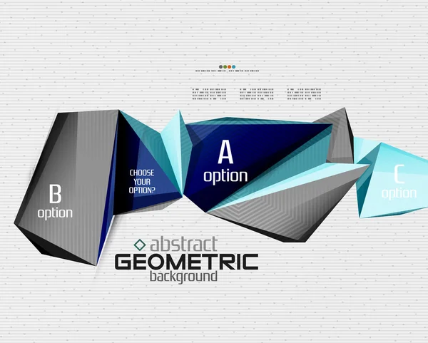 Soyut bilgi ekranı, geometrik kağıt stili seçenekleri — Stok Vektör